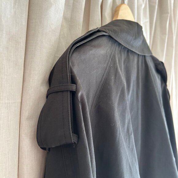 VINTAGE YVES SAINT LAURENT 90'S BLACK TRENCH COAT - Picture 9 of 13